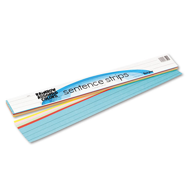 Pacon® Sentence Strips, 24 x 3, Lightweight, Assorted Colors, 100/Pack (PAC73400) Pack of 100