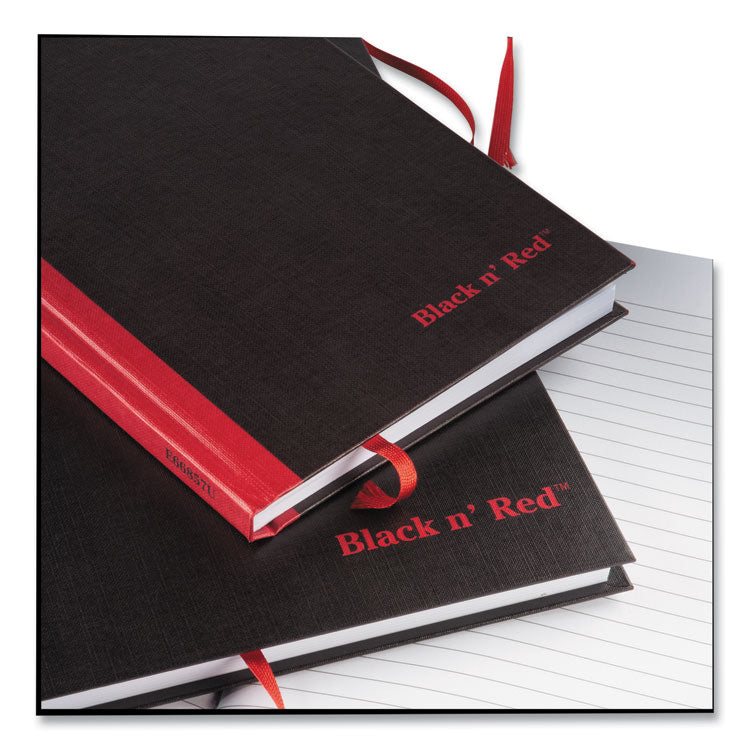 Black n' Red™ Hardcover Casebound Notebooks, SCRIBZEE Compatible, 1-Subject, Wide/Legal Rule, Black Cover, (96) 8.25 x 5.63 Sheets (JDKE66857) Each