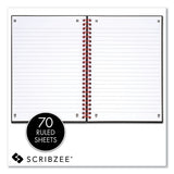 Black n' Red™ Flexible Cover Twinwire Notebooks, SCRIBZEE Compatible, 1-Subject, Wide/Legal Rule, Black Cover, (70) 8.25 x 5.63 Sheets (JDKC67009) Each