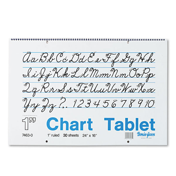 Pacon® Chart Tablets, Presentation Format (1" Rule), 24 x 16, White, 30 Sheets (PAC74630)