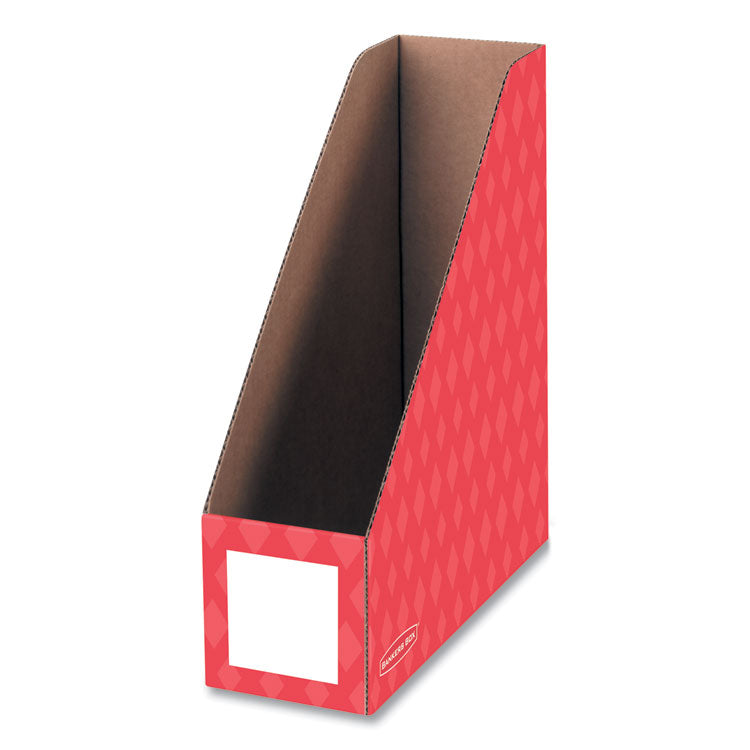 Bankers Box® Extra-Wide Cardboard Magazine File, 4.25 x 11.38 x 12.88, Assorted, 6/Pack (FEL3381901) Pack of 6