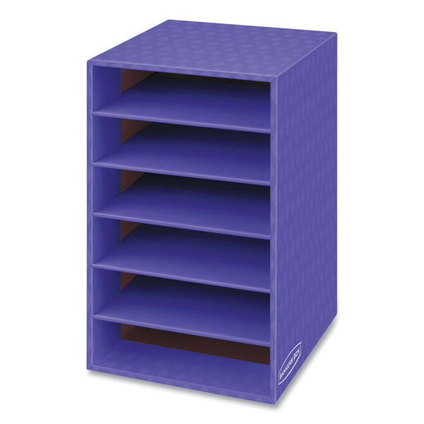 Bankers Box® Vertical Classroom Organizer, 6 Shelves, 11.88 x 13.25 x 18, Purple (FEL3381201)