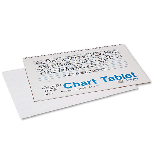 Pacon® Chart Tablets, Presentation Format (1.5" Rule), 24 x 16, White, 25 Sheets (PAC74720)