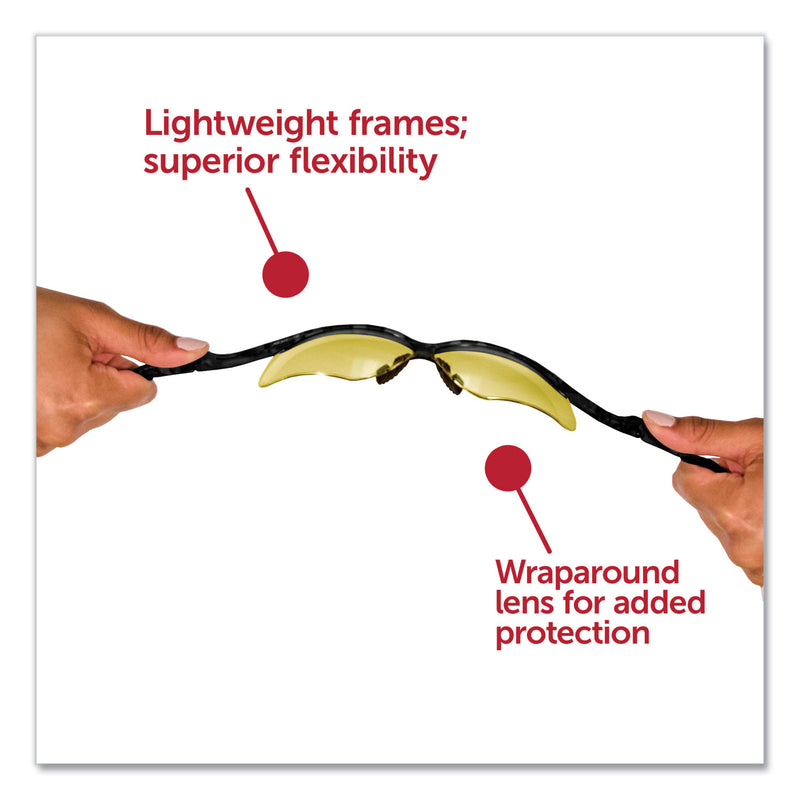 KleenGuard™ Nemesis Safety Glasses, Black Frame, Amber Lens, 12/Box (ANS22476) Each