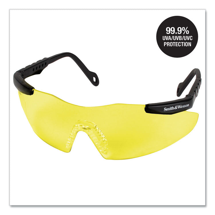Smith & Wesson® Magnum 3G Safety Eyewear, Black Frame, Yellow/Amber Lens, 12/Box (KCC19826) Case of 12