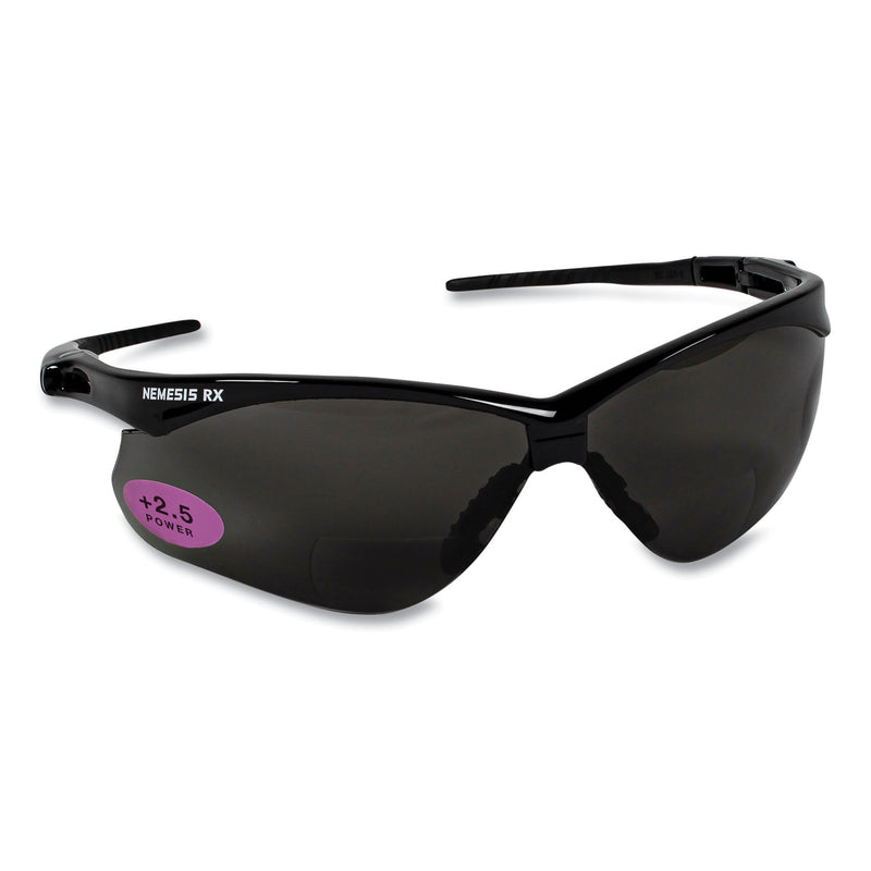KleenGuard™ V60 Nemesis Rx Reader Safety Glasses, Black Frame, Smoke Lens, +2.5 Diopter Strength, 6/Box (ANS22519) Each