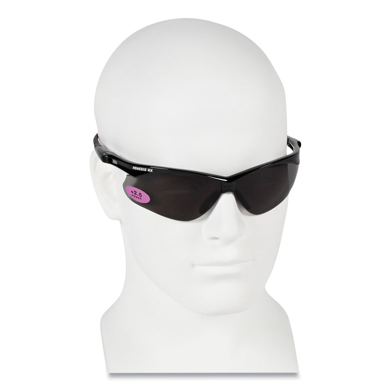KleenGuard™ V60 Nemesis Rx Reader Safety Glasses, Black Frame, Smoke Lens, +2.5 Diopter Strength, 6/Box (ANS22519) Each