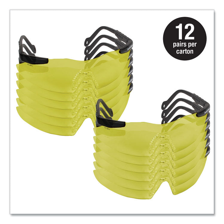 Smith & Wesson® Magnum 3G Safety Eyewear, Black Frame, Yellow/Amber Lens, 12/Box (KCC19826) Case of 12