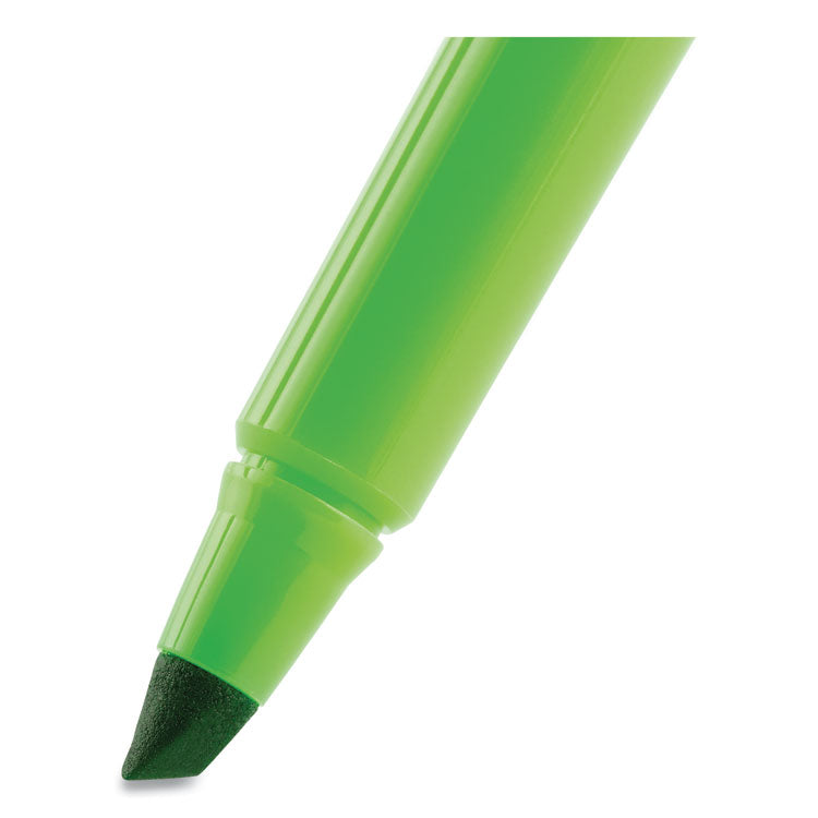 BIC® Brite Liner Highlighter, Fluorescent Green Ink, Chisel Tip, Green/Black Barrel, Dozen (BICBL11GN)