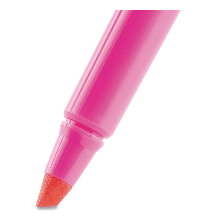 BIC® Brite Liner Highlighter, Fluorescent Pink Ink, Chisel Tip, Pink/Black Barrel, Dozen (BICBL11PK)