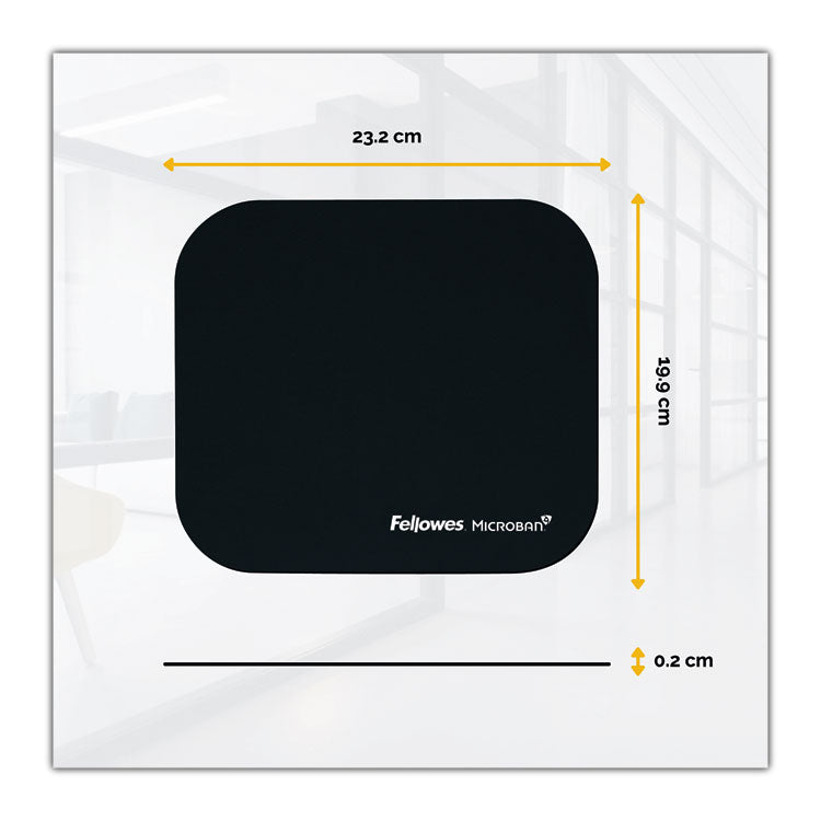 Fellowes® Mouse Pad with Microban Protection, 9 x 8, Black (FEL5933901)