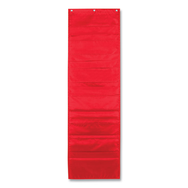 Carson-Dellosa Education Storage Pocket Chart, 10 Pockets, Hanger Grommets, 14 x 47, Red (CDPCD5653) Each