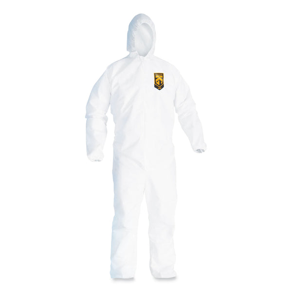 KleenGuard™ A20 Breathable Particle Protection Coveralls, Elastic Back, Hood, Medium, White, 24/Carton (ANS49112) Case of 24