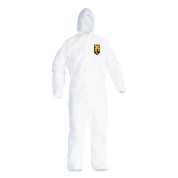 KleenGuard™ A20 Breathable Particle Protection Coveralls, Elastic Back, Hood, Medium, White, 24/Carton (KCC49112) Case of 24