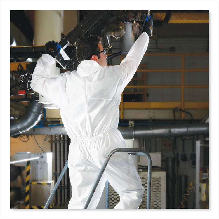 KleenGuard™ A20 Breathable Particle Protection Coveralls, Elastic Back, Hood, Medium, White, 24/Carton (KCC49112) Case of 24