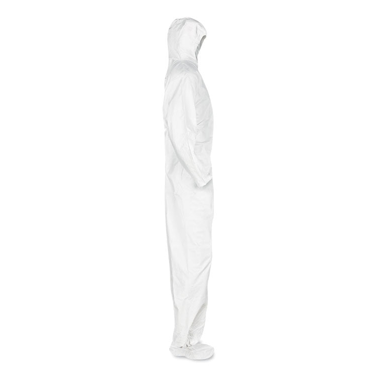 KleenGuard™ A20 Breathable Particle Protection Coveralls, Elastic Back, Hood and Boots, Large, White, 24/Carton (KCC49123) Case of 25