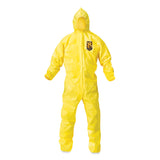 KleenGuard™ A70 Chemical Spray Protection Coveralls, Hooded, Storm Flap, Large, Yellow, 12/Carton (KCC09813) Case of 12