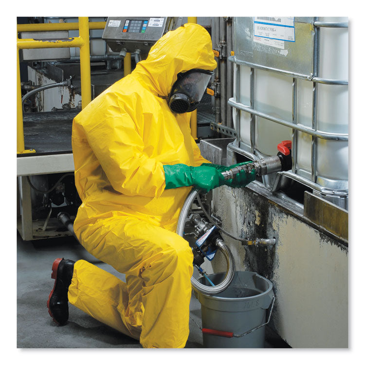 KleenGuard™ A70 Chemical Spray Protection Coveralls, Hooded, Storm Flap, Large, Yellow, 12/Carton (KCC09813) Case of 12