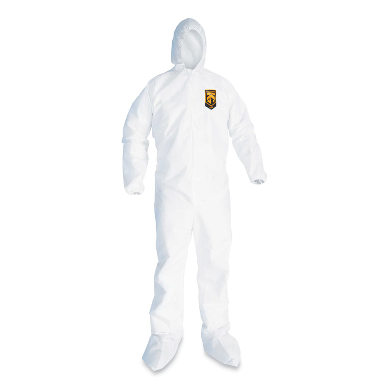 KleenGuard™ A20 Breathable Particle Protection Coveralls, Elastic Back, Hood and Boots, 4X-Large, White, 20/Carton (ANS49127) Case of 20