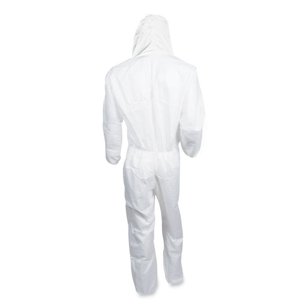 KleenGuard™ A20 Breathable Particle Protection Coveralls, Elastic Back, Hood, Medium, White, 24/Carton (KCC49112)