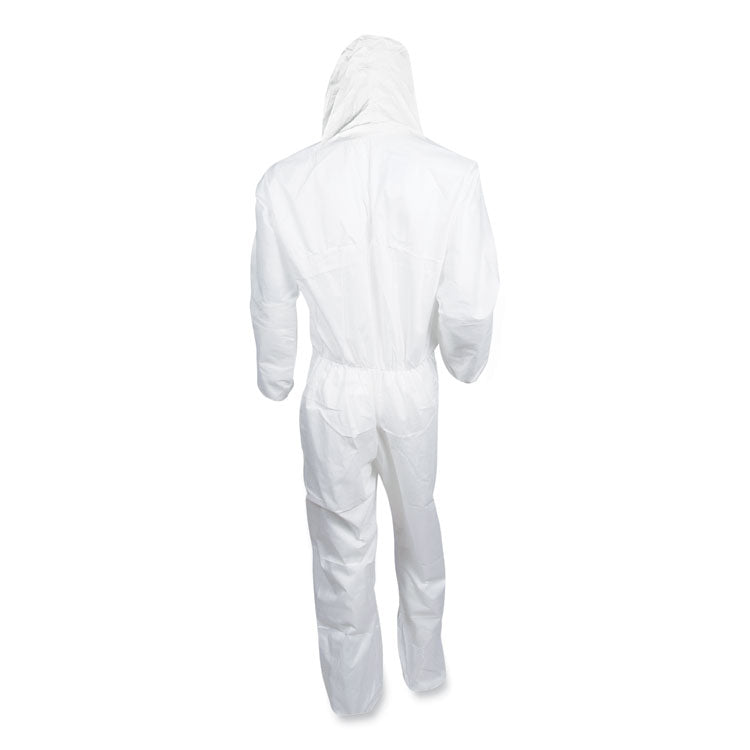 KleenGuard™ A20 Breathable Particle Protection Coveralls, Elastic Back, Hood, Medium, White, 24/Carton (KCC49112) Case of 24