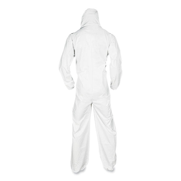 KleenGuard™ A20 Breathable Particle Protection Coveralls, Elastic Back, Hood and Boots, Large, White, 24/Carton (KCC49123)