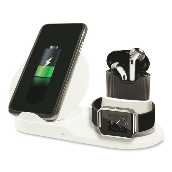 Itek™ 3-in-1 Qi Wireless Charging Stand, USB-C Cable, Black (ITEWSC61772)
