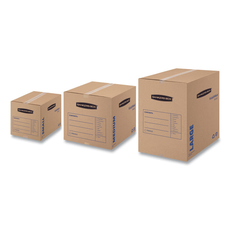 Bankers Box® SmoothMove Basic Moving Boxes, Regular Slotted Container (RSC), Large, 18" x 18" x 24", Brown/Blue, 15/Carton (FEL7714001) Case of 15