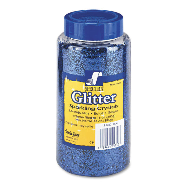 Pacon® Spectra Glitter, 0.04 Hexagon Crystals, Blue, 16 oz Shaker-Top Jar (PAC91750) Each