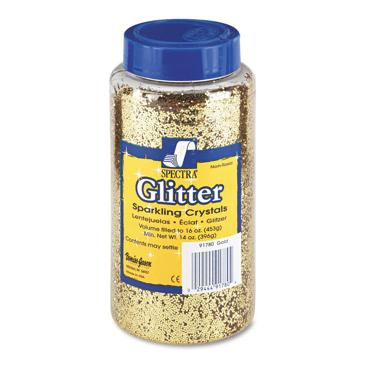 Pacon® Spectra Glitter, 0.04 Hexagon Crystals, Gold, 16 oz Shaker-Top Jar (PAC91780) Each