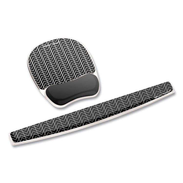 Fellowes® Photo Gel Mouse Pad with Wrist Rest with Microban Protection, 7.87 x 9.25, Chevron Design (FEL9549901)