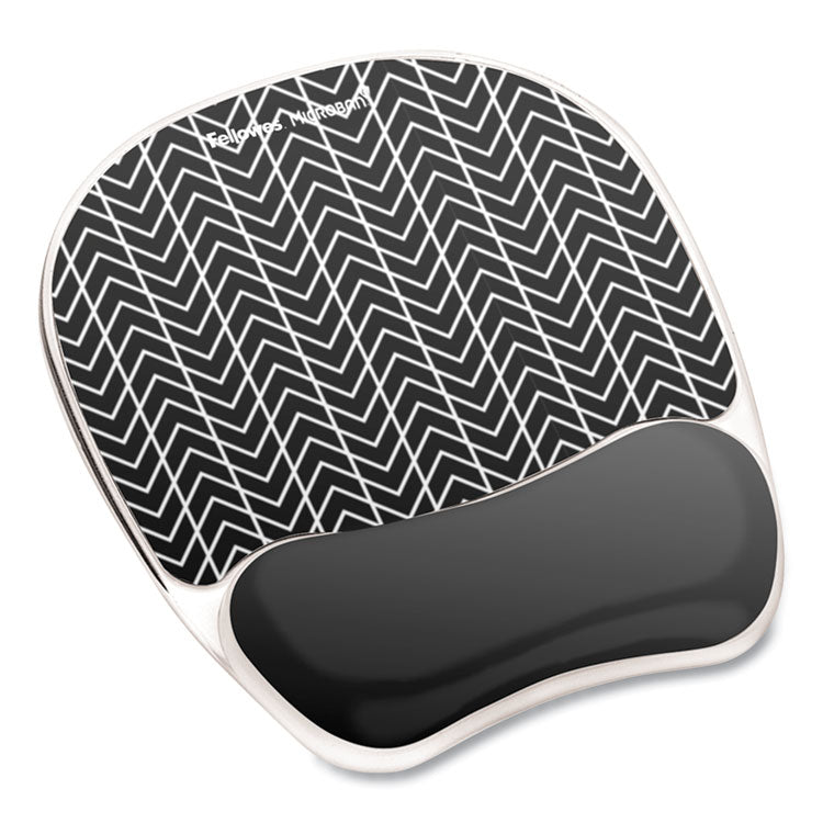 Fellowes® Photo Gel Mouse Pad with Wrist Rest with Microban Protection, 7.87 x 9.25, Chevron Design (FEL9549901)