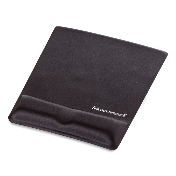 Fellowes® Ergonomic Memory Foam Wrist Support with Attached Mouse Pad, 8.25 x 9.87, Black (FEL9181201)