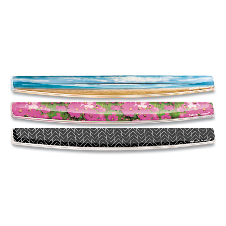 Fellowes® Photo Gel Keyboard Wrist Rest with Microban Protection, 18.56 x 2.31, Pink Flowers Design (FEL9179101)