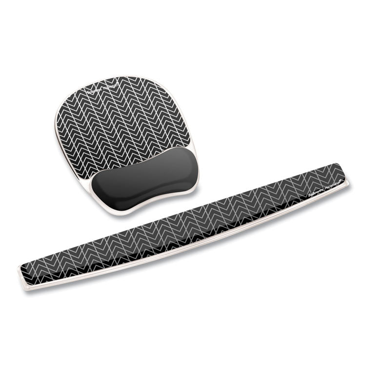 Fellowes® Photo Gel Keyboard Wrist Rest with Microban Protection, 18.5 x 2.31, Chevron Design (FEL9550001)