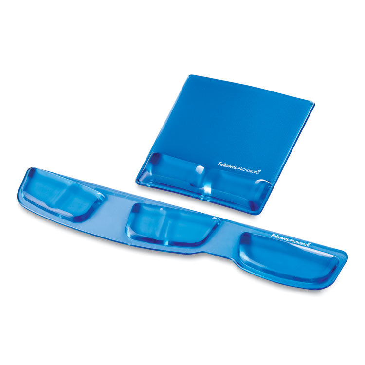 Fellowes® Gel Wrist Support with Attached Mouse Pad, 8.25 x 9.87, Blue (FEL9182201)