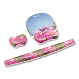 Fellowes® Photo Gel Mouse Pad with Wrist Rest with Microban Protection, 9.25 x 7.87, Pink Flowers Design (FEL9179001)