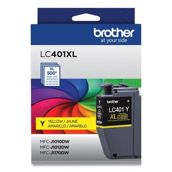 Brother LC401XLYS High-Yield Ink, 500 Page-Yield, Yellow (BRTLC401XLYS)