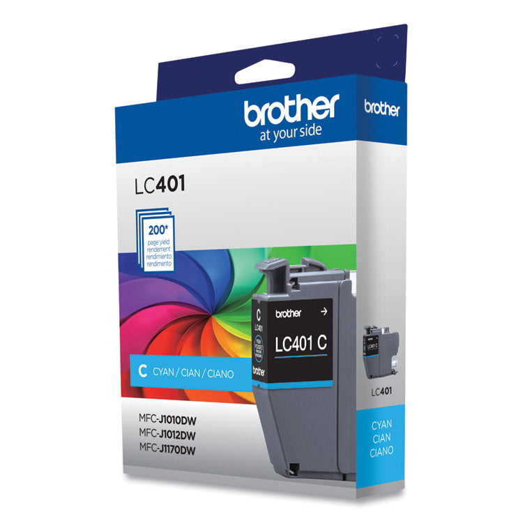 Brother LC401CS Ink, 200-Page-Yield, Cyan (BRTLC401CS) Each