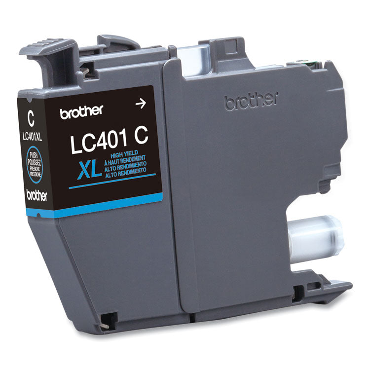 Brother LC401XLCS High-Yield Ink, 500 Page-Yield, Cyan (BRTLC401XLCS)