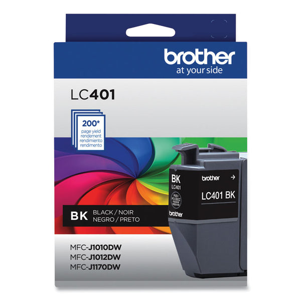 Brother LC401BKS Ink, 200 Page-Yield, Black (BRTLC401BKS)