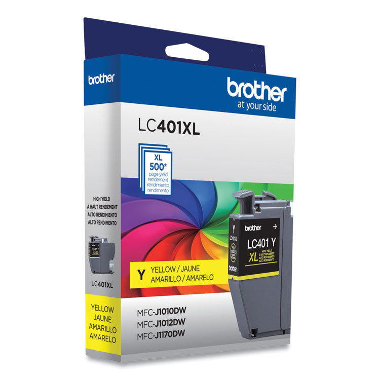 Brother LC401XLYS High-Yield Ink, 500 Page-Yield, Yellow (BRTLC401XLYS)