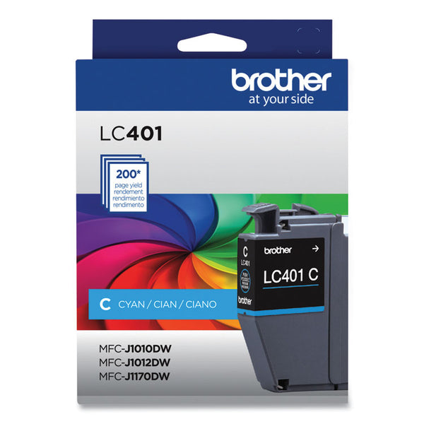 Brother LC401CS Ink, 200-Page-Yield, Cyan (BRTLC401CS)