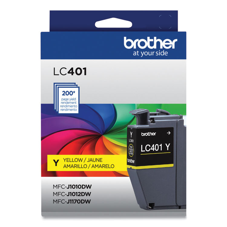 Brother LC401YS Ink, 200 Page-Yield, Yellow (BRTLC401YS)