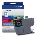 Brother LC401XLCS High-Yield Ink, 500 Page-Yield, Cyan (BRTLC401XLCS)