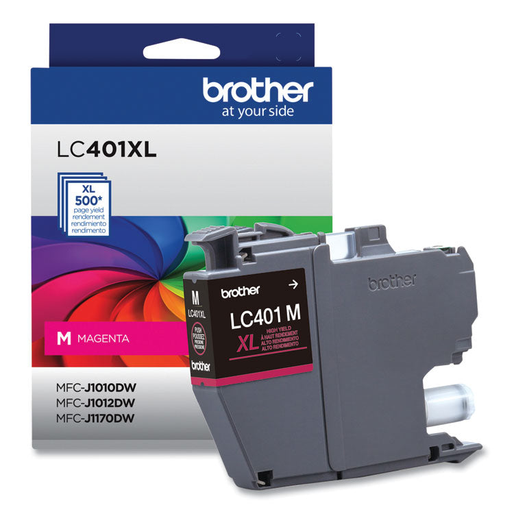 Brother LC401XLMS High-Yield Ink, 500 Page-Yield, Magenta (BRTLC401XLMS)