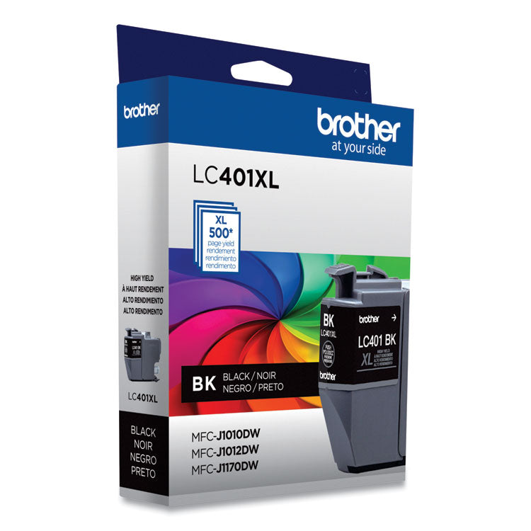 Brother LC401XLBKS High-Yield Ink, 500 Page-Yield, Black (BRTLC401XLBKS)