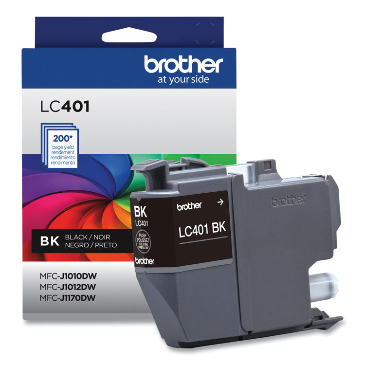 Brother LC401BKS Ink, 200 Page-Yield, Black (BRTLC401BKS)