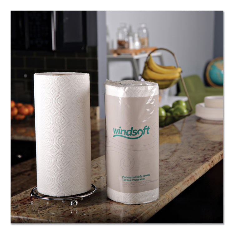 Windsoft® Kitchen Roll Towels, 2-Ply, 11 x 8.5, White, 85/Roll, 30 Rolls/Carton (WIN122085CTB)