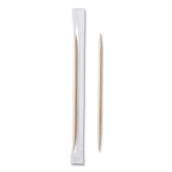 AmerCareRoyal® Mint Cello-Wrapped Wood Toothpicks, 2.5", Natural, 1,000/Box, 15 Boxes/Carton (RPPRM115)